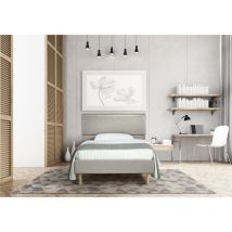 Evergreenweb Letto piazza e mezza 120x190 cm Moderno Giroletto Imbottito Elegante Struttura in legno, tessuto Sfoderabile idrorepellente, rete