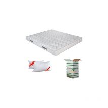 Evergreenweb - Materasso Matrimoniale 160x200 Alto 16 cm in Poliuretano Ortopedico lastra Water Foam Bio + Coppia Cuscini Memory Foam Inclusi
