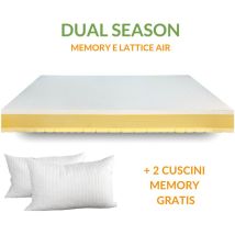 Evergreenweb Materassi&beds - evergreenweb - Materasso Matrimoniale 170x200 Alto 20 cm Ortopedico Lastra 3D in Lattice Air, Memory Foam e Waterfoam