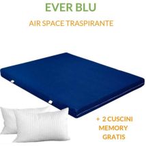 Evergreenweb - Materasso Matrimoniale 180x200 ever in Waterfoam ortopedico alto 15cm con Coppia Cuscini in Memory Foam gratis Rivestimento in air