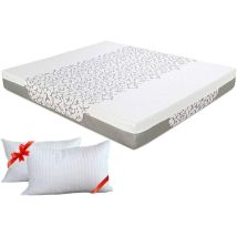 Evergreenweb - Materasso matrimoniale alto 20 cm 165x195 Memory Foam Ortopedico massaggiante Rivestimento sfoderabile Lavabile Tessuto Antiacaro