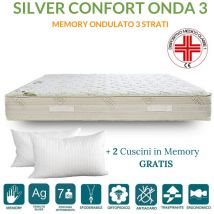 Evergreenweb - Materasso Singolo 85 x 200 alto 20 cm memory foam Ortopedico dispositivo medico Lastra a Onda 3D Massaggiante 7 Zone, Fodera tessuto