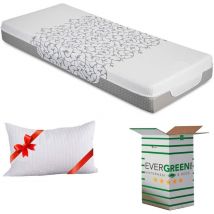 EVERGREENWEB - Materasso Singolo alto 20 cm 80x190 Memory Foam Ortopedico MASSAGGIANTE Rivestimento SFODERABILE Lavabile Tessuto Antiacaro