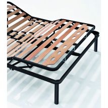 Evergreenweb - Migliore Rete Matrimoniale elettrica 180x195 cm a Doghe in Legno alzata Pieghevole motorizzata con Doppia Struttura in Ferro + 4 Gambe