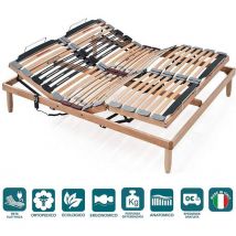 Evergreenweb - Rete Elettrica Singola 85x190 Ortopedica con Alzata Motorizzata, Base Letto a Doghe in Legno Naturale Rinforzata Piedi 4 Smontabili