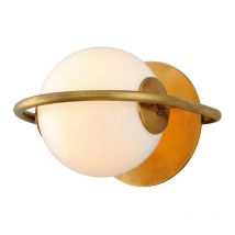 Everley Applique Murale 1 Lumière Laiton Vintage, Verre
