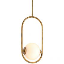 Everley Pendente 1 Luce Vintage Ottone, Vetro