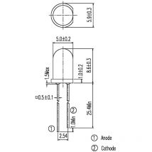Ir 333 IR-Emitter 940 nm 20 ° 5 mm radial bedrahtet - Everlight Opto