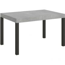 Ausziehbarer Tisch 90 x 130/390 cm, Gestell 'Everyday Cement Anthrazit'.
