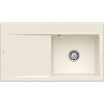 Villeroy&boch - Evier 1 cuve avec vidage automatique villeroy et boch Subway 50 flat crème ceramic plust