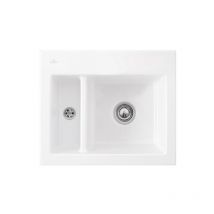 Villeroy&boch - Evier 1 cuve et demi villeroy et boch Subway 60 xm 62 x 51 cm sans egouttoir Snow White CeramicPlus avec vidage manuel