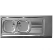 Moderna - lavelli lavello in acciaio inox 18/10 1400 x 600 mm, 2 vasche e 1 scolapiatti, a libera installazione