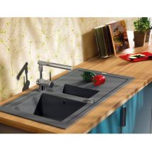 CAREA - Évier à encastrer ARCOS 1,5 bac Gris béton