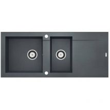 Carea - Évier Granit balsa 2 bacs Gris béton