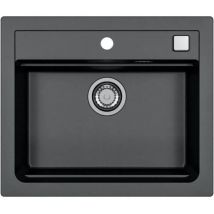 Stradour - Evier a encastrer - Granit - Noir - 1 bac - 59 x 50 cm - atrox