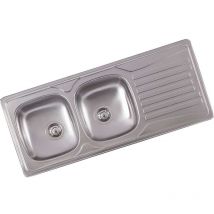 Banka - Evier a Encastrer inarel E26001 Inox Lisse 2B 1E Avec Vidage