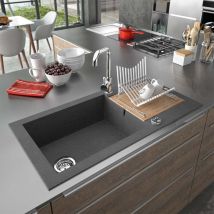 Carea Cuisine&bain - carea - Évier à encastrer multifonction katla 1 giga-bac Gris béton