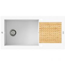 CAREA - Évier séchant ÉOLE 1 giga-bac - Blanc