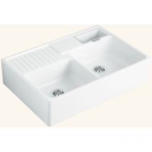Evier timbre d'office céramique blanc Villeroy&boch tradition 2 bacs 1/2