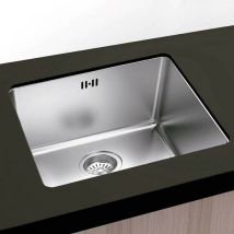 Berlin Square Evier sous et sur plan 40 x 40 - 1 cuve - Inox