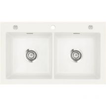 Vier céramique blanc brillant Systemceram mera 2 bacs 865x510 mm