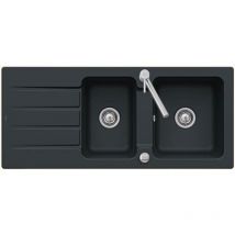 Evier céramique noir mat ebony Villeroy&boch architectura 2 bacs 1 égouttoir