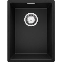 Primagran - Evier Cuisine 36 x 47 cm Evier en Granit 1 bac + Siphon Classique, Lavabo Cuisine de Noir