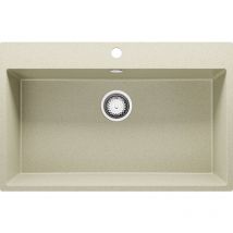 Primagran - vier Cusine en Granit 78x50 cm Lavabo Cuisine 1 Bac + Kit de Vidage, Évier au meuble 80cm Évier à Encastrer de Beige