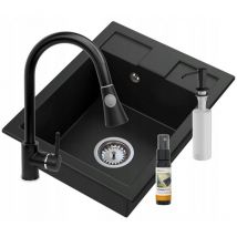 Granitan - Evier dangle en granit noirsiphon 85059054