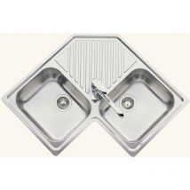 Cuisissimo - vier d'angle inox lisse angie 2 bacs 1 égouttoir