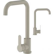 Granitan - Evier de cuisine beige robinet arrondi acier 85111831
