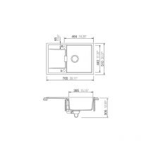 Js Schock - vier de cuisine Cristadur Mono - 765 x 510 x 195 mm - sous-meuble 50 cm - Coloris Puro - Schock