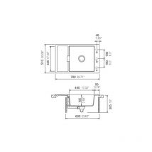 Js Schock - vier de cuisine Cristadur Mono - 780 x 510 x 195 mm - sous-meuble 60 cm - Coloris Stone - Schock