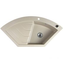 Sapho - vier de cuisine d'angle en granit 114x57,5cm, beige