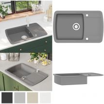 Vidaxl - vier de cuisine en granit Bac unique Gris - évier de cuisine - éviers de cuisine - Home & Living - Gris