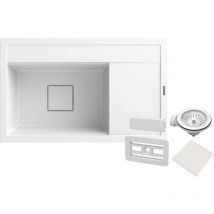Granitan - vier de cuisine en granit évier de cuisine blanc lunette capuchon moderne rendo