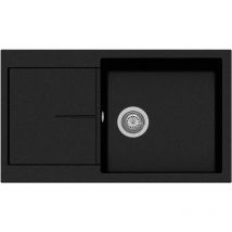 Plados - Evier de cuisine granit a 1 bac NF8610 - Noir Metal