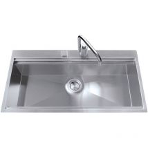 Aquatop - vier de cuisine Inox lisse Napoli - l 860 x l 500 x p 251 mm - sous-meuble 90 cm