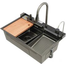 Gojoy - vier de cuisine numérique multifonction avec plusieurs modes de sortie d'eau pour appartements et cuisines 75 x 46 x 22 cm Gris