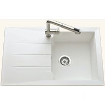 Kümbad - vier résine blanc tunia 1 bac 1 égouttoir