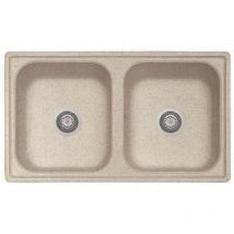 Evier double bac 86 cm en avoine cristalline Samet