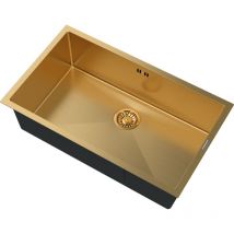 Granitan - vier en acier grand bac sous plan simple bac or BARI74