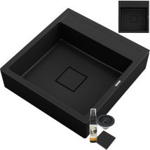 Granitan - vier en granit à un bac scandinave fermier noir siphon tavo