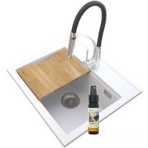 Granitan - vier en granit blanc foxal + mitigeur chromé nexo