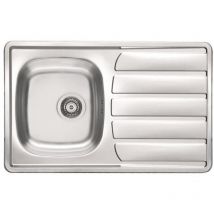 Stradour - Evier en inox - Satiné - a encastrer 1 cuve 1 égouttoir 860x500