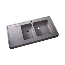 Evier en pierre Bastide 2 bacs - 120 x 60 x 18 - Charmot Clair Adouci - COMPTOIR DES PIERRES