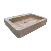 Evier en pierre Bonnieux 1 bac - 110 x 60 x 15 - Lanvignes Antiquaire - COMPTOIR DES PIERRES