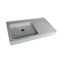 Comptoir Des Pierres - Evier en pierre Citeaux 1 bac - 100 x 60 x 20 - Charmot Clair Adouci