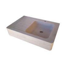Comptoir Des Pierres - Evier en pierre Lauris 1 bac - 90 x 60 x 15 - Charmot Clair Adouci