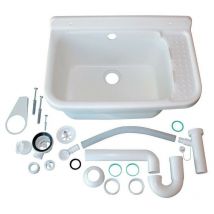 Interplast - Evier en polypropylène Blanc Poste d'eau